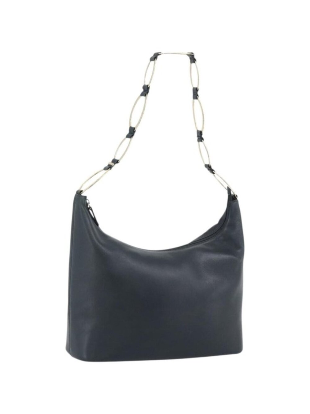 GUCCI Shoulder Bag Leather Navy Gold 001 1998 1805
